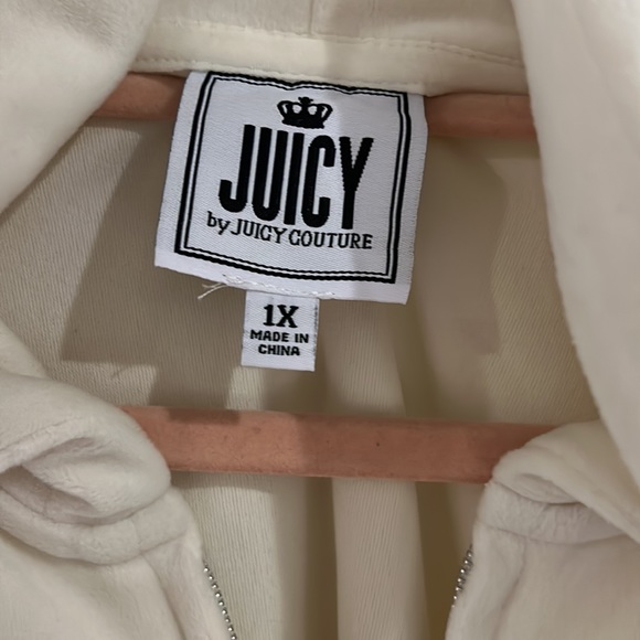 New Juicy by Juicy Couture Hooded Long Sleeve Velour Pebble Hoodie Women's 1X - Picture 6 of 7